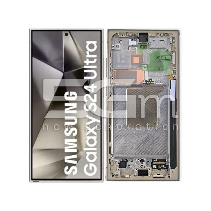 Érintőkijelző + Keret Titanium Gray Samsung S24 Ultra 5G Ori | 5G-M