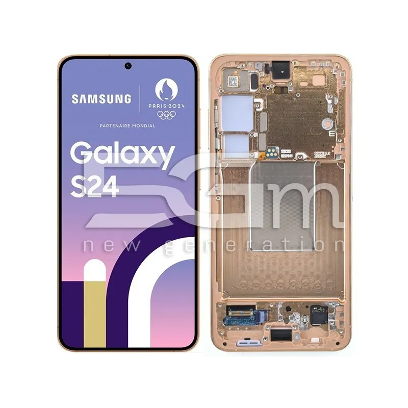 Ecran Tactil + Ramă Sandstone Orange Samsung S24 5G Ori | 5G-M