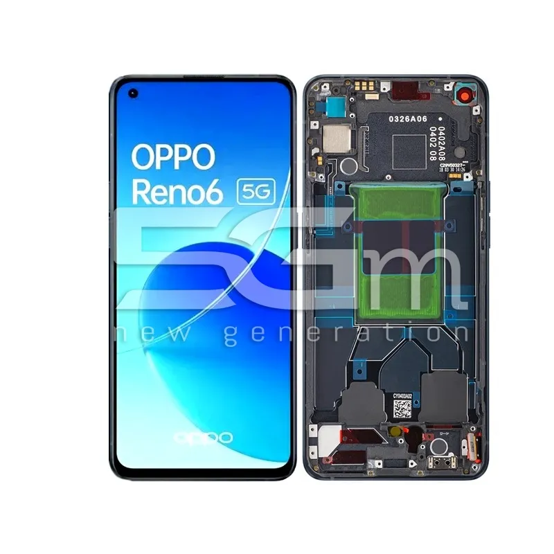 Display Touch + Rahmen Stellar Schwarz OPPO Reno 6 5G Ori | 5G-M