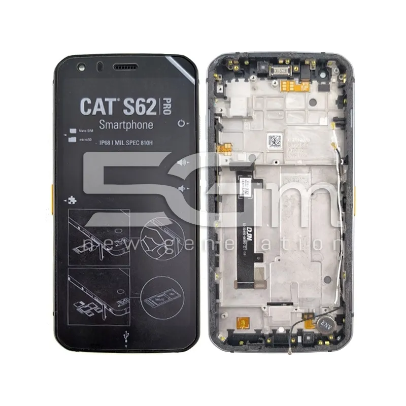 Écran Tactile + Châssis Noir Cat S62 Pro (PULLED) | 5G-M.com