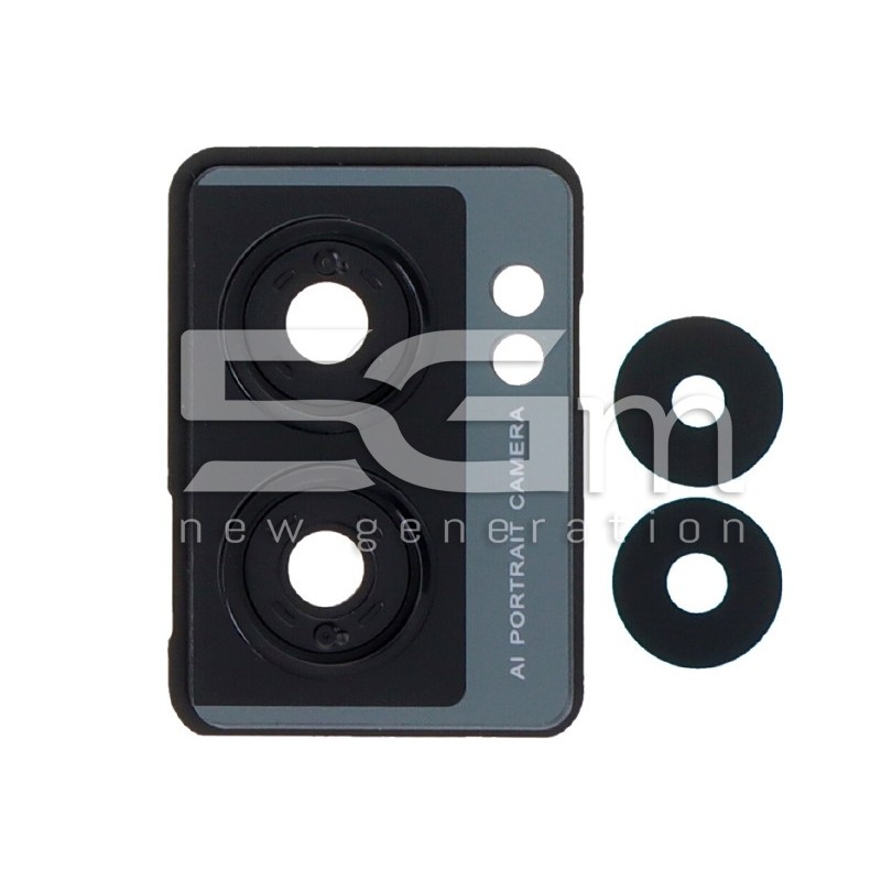 Vetrini Camera Posteriore + Frame Midnight Black OPPO A77 5G