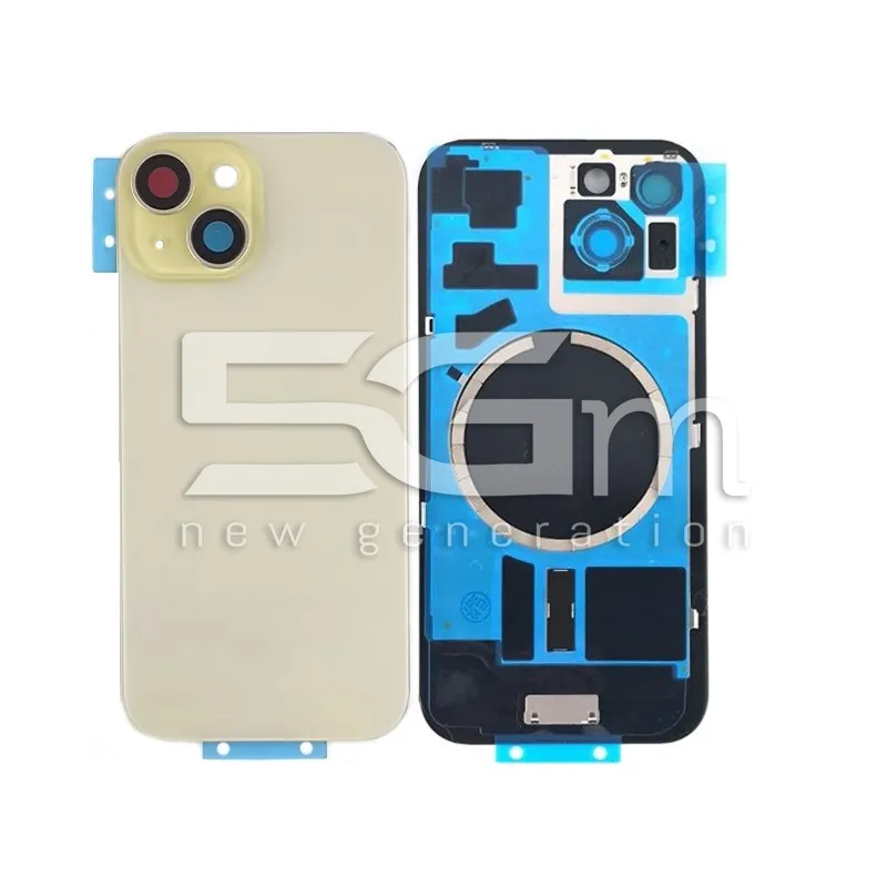 Rear Cover Yellow + Holder + Magnetism Ring iPhone 15 No Logo | 5G-M Online Store