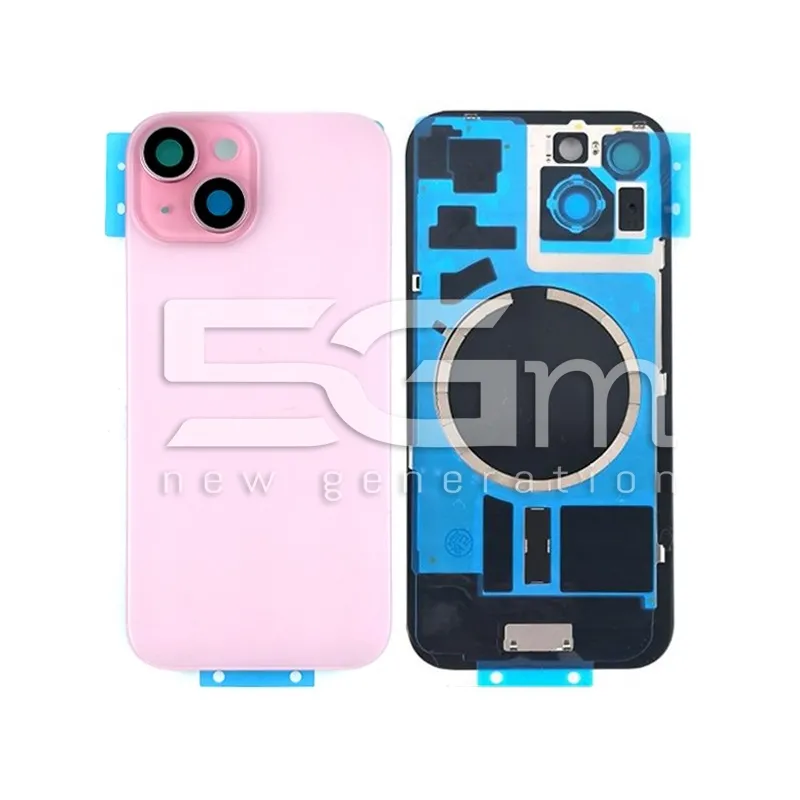 Retro Cover Pink + Holder + Magnetism Ring iPhone 15 No Logo | Store Online 5G-M