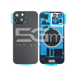 Retro Cover Black + Holder + Magnetism Ring iPhone 15 No Logo