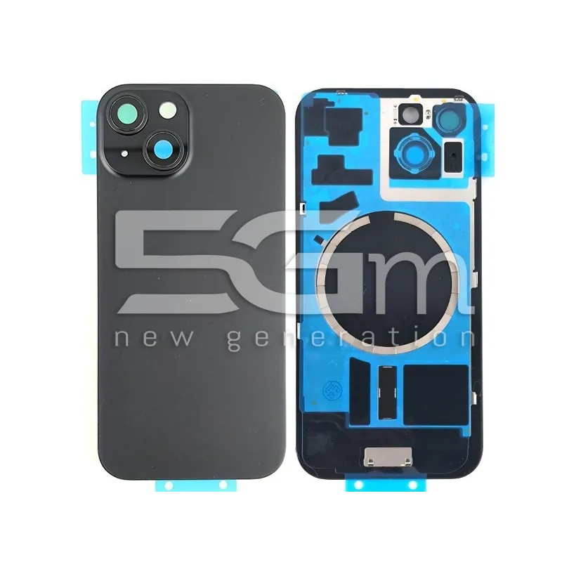 Retro Cover Black + Holder + Magnetism Ring iPhone 15 No Logo | Store Online 5G-M