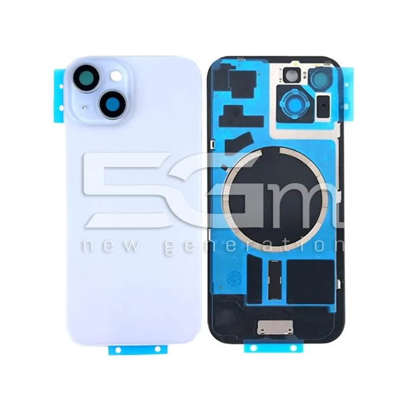 Coque Arrière Bleu + Support + Anneau Magnétique iPhone 15 Sans Logo | 5G-M