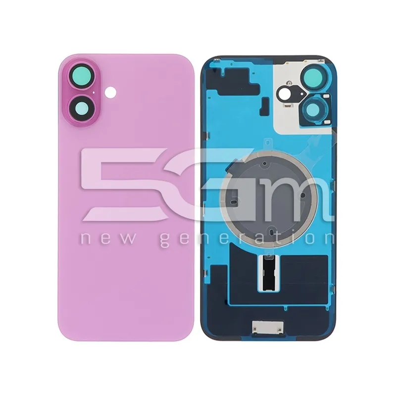 Retro Cover Pink + Holder + Magnetism Ring iPhone 16 Plus No Logo | Store Online 5G-M