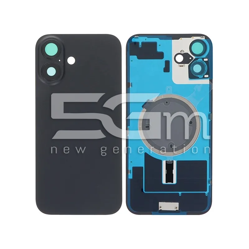 Retro Cover Black + Holder + Magnetism Ring iPhone 16 Plus No Logo | Store Online 5G-M