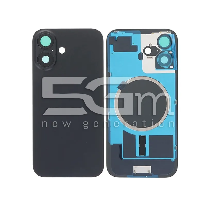 Retro Cover Black + Holder + Magnetism Ring iPhone 16 No Logo | Store Online 5G-M