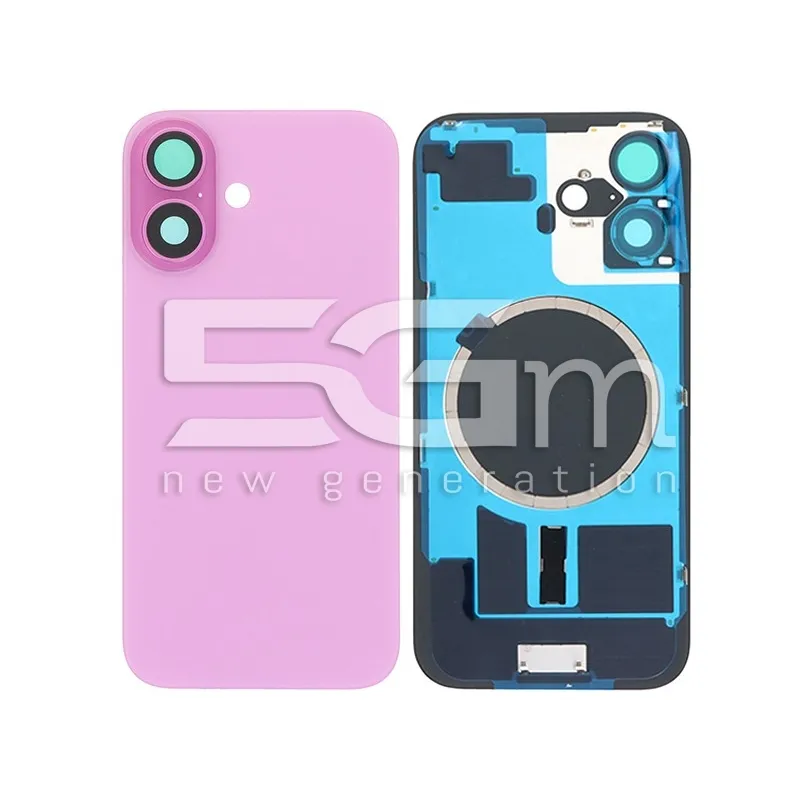 Retro Cover Pink + Holder + Magnetism Ring iPhone 16 No Logo | Store Online 5G-M