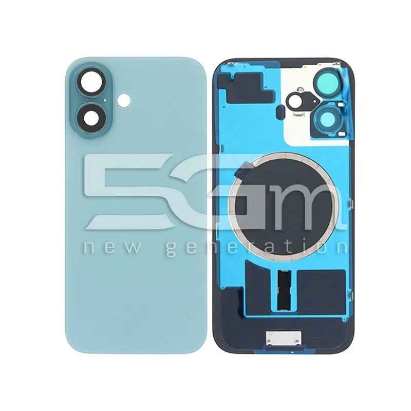 Capac Spate Turcoaz Suport Inel Magnetic iPhone 16 Fără Logo | 5G-M
