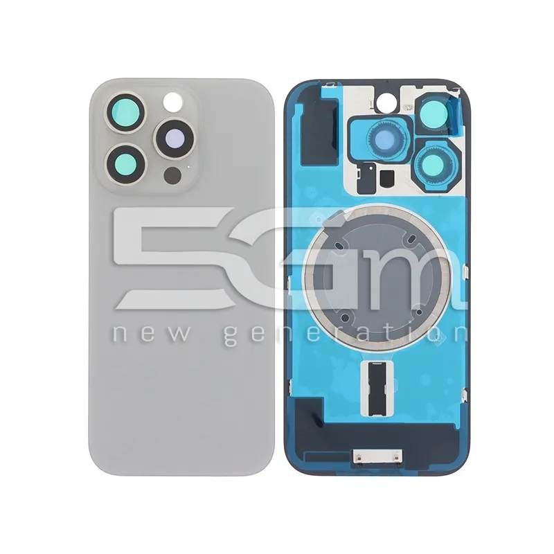 Rear Cover Natural Titanium + Holder + Magnetism Ring iPhone 16 Pro No Logo | 5G-M Online Store