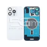 Retro Hátlap Fehér Titán + Tartó + Mágneses Gyűrű iPhone 16 Pro Max Logó Nélkül | 5G-M Online Áruház