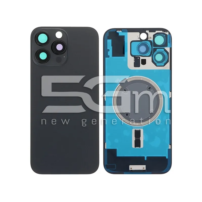 Retro Cover Black Titanium + Holder + Magnetism Ring iPhone 16 Pro Max No Logo | Store Online 5G-M