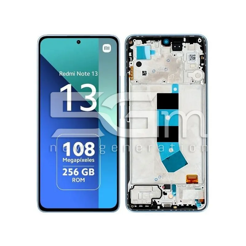 Display Touchscreen + Rahmen Ice Blue Xiaomi Redmi Note 13 4G Ori