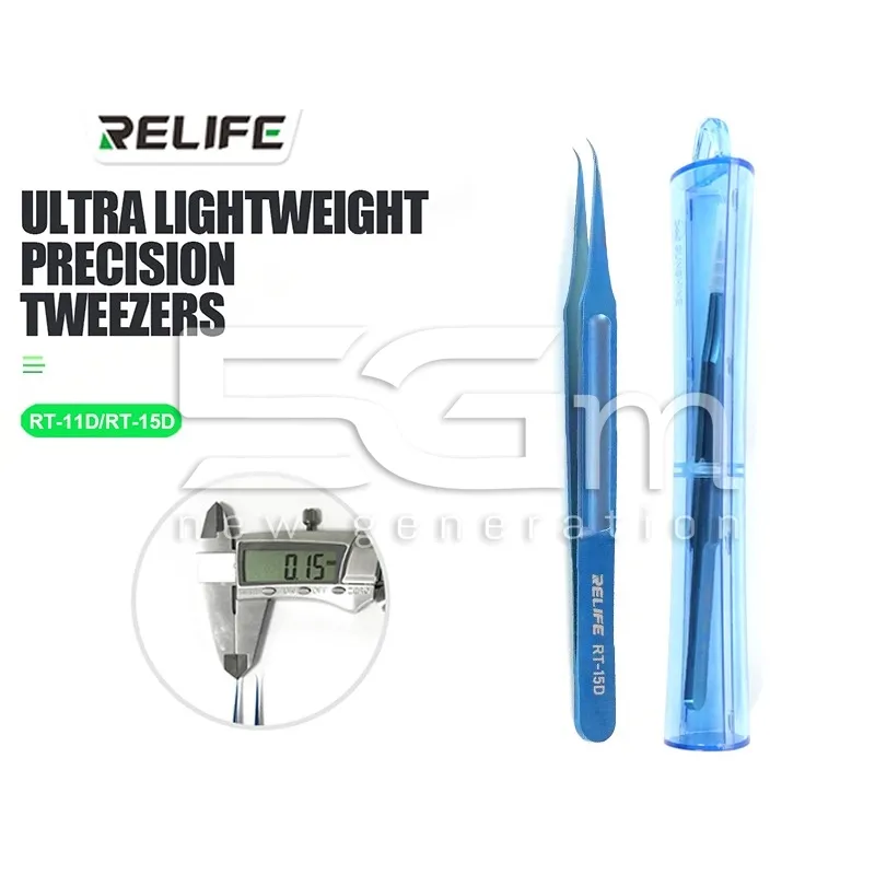 Relife RT-15D Titanium Curved Tweezers 0.15mm | 5G-M