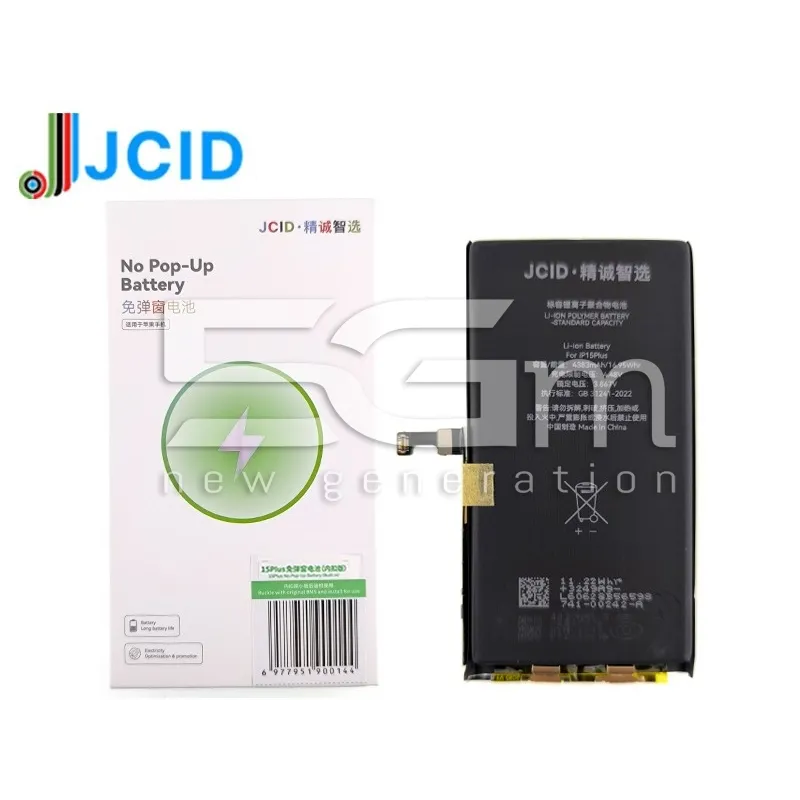 JCID Batteria 4383mAh iPhone 15 Plus No POP-UP No Board | Store Online 5G-M