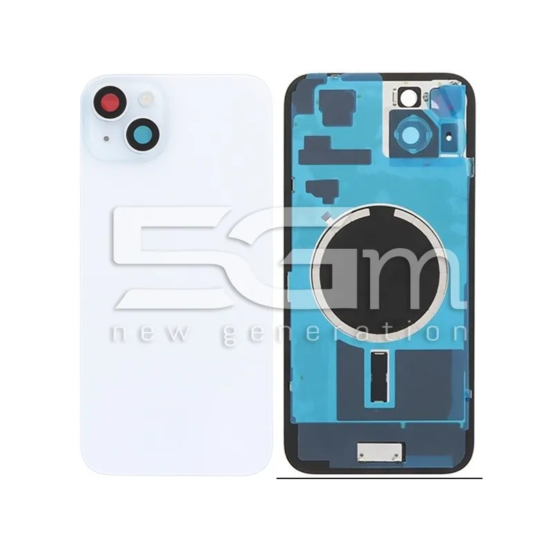 Retro Cover Blue + Holder + Magnetism Ring iPhone 15 Plus No Logo