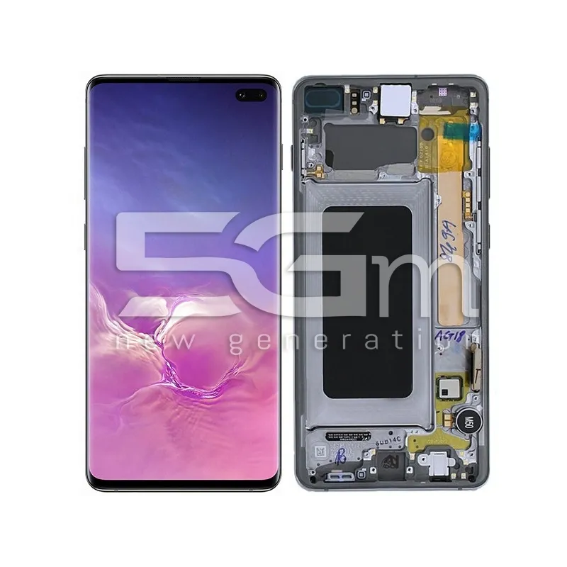 Kijelző Érintővel + Keret Prism Black Samsung SM-G975F S10 Plus Ori | 5G-M