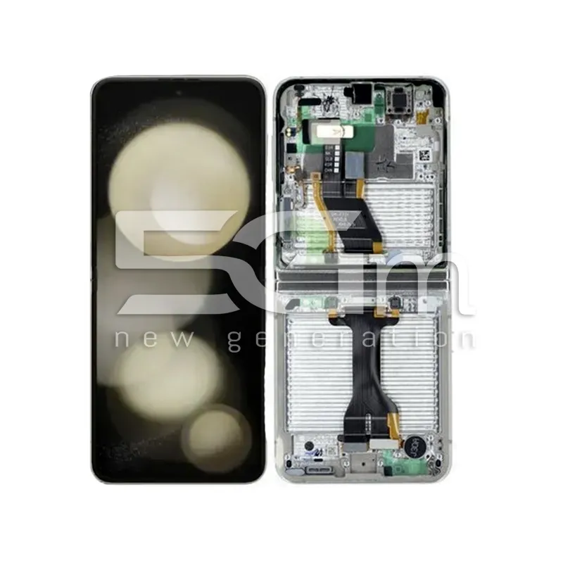 Écran Tactile + Châssis Cream Samsung SM-F731 Flip 5 Ori | 5G-M