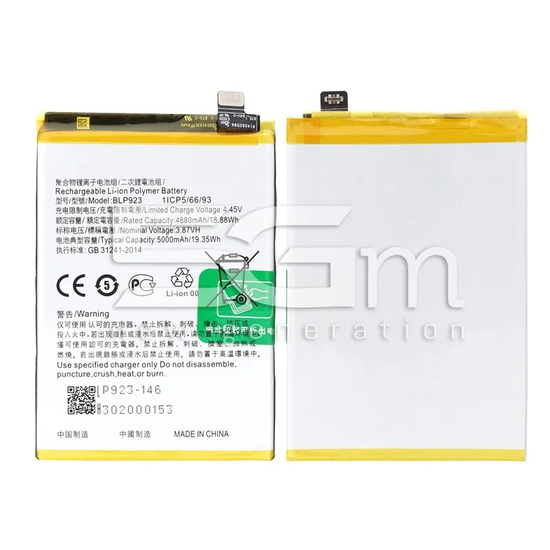 Batteria BLP923 5000mAh OPPO A77 5G - A57 - A57s | Store Online 5G-M