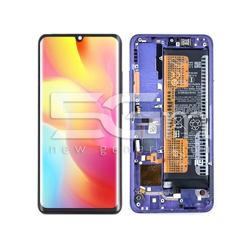 LCD + Batteria + Frame Nebula Purple Xiaomi Mi Note 10 Lite (Pulled)