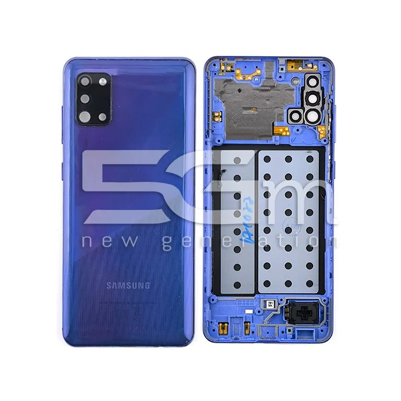 Rückabdeckung + Kameraglas + Mittelrahmen Blau Samsung A31 (Pulled) | 5G-M