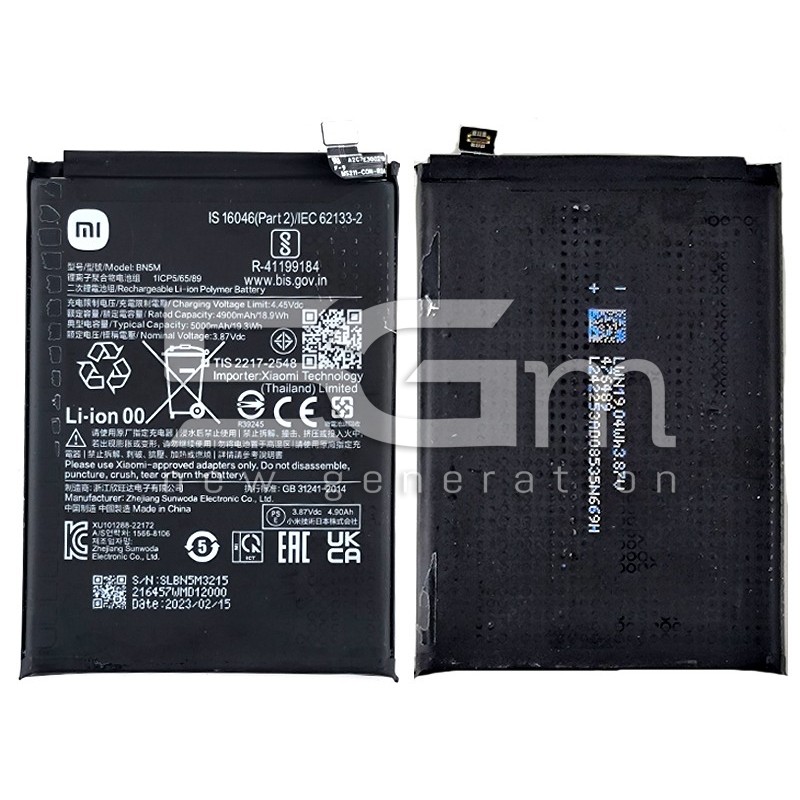Battery BN5M 5000mAh Xiaomi Redmi Note 12 4G (Pulled)