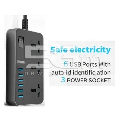 T09 3000W + 3 Universal Sockets + 6 USB 3.1 Ports EU