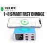 RELIFE RL-304S Intelligens 8 Portos Töltőállomás LCD Kijelzővel | 5G-M
