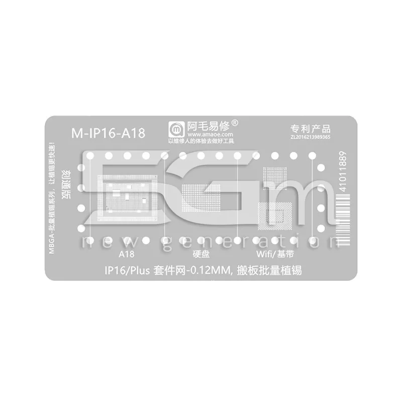 AMOE M-IP16-A18 0.12MM Stencil iPhone 16 - 16 Plus | Store Online 5G-M