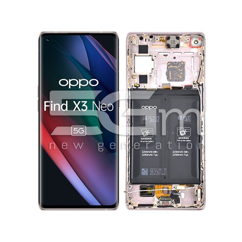 LCD + Frame  Galactic Silver + Battery OPPO Find X3 Neo (PULLED)