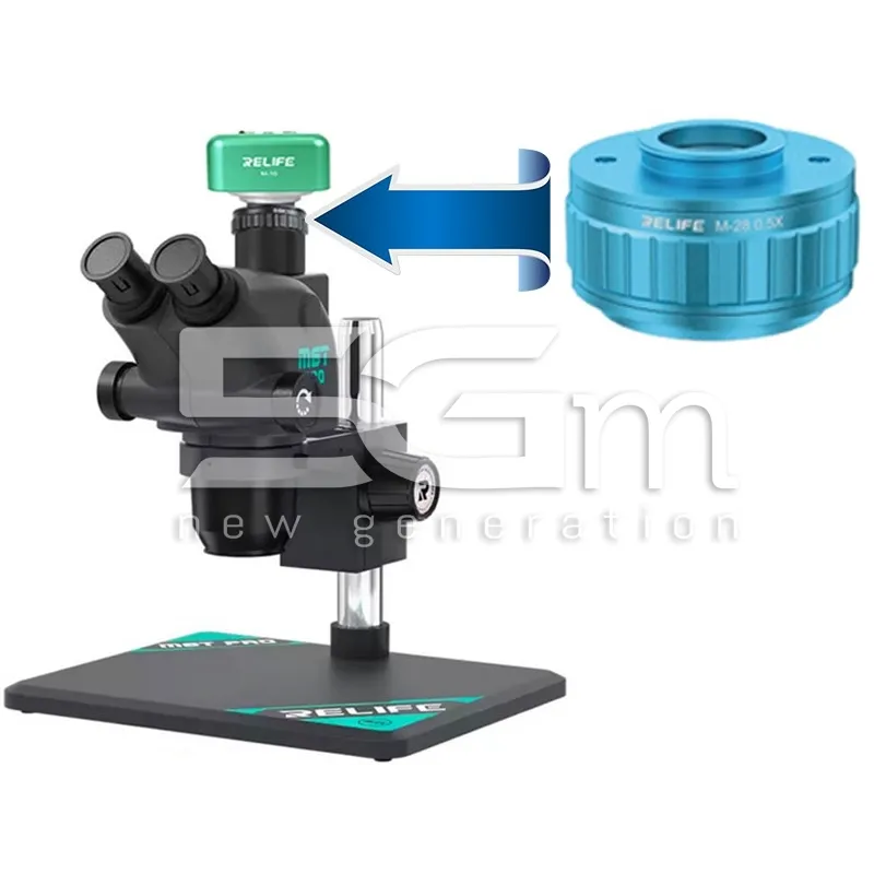 RELIFE M-28 Adaptor CTV 0.5X Turcoaz pentru Microscop | 5G-M
