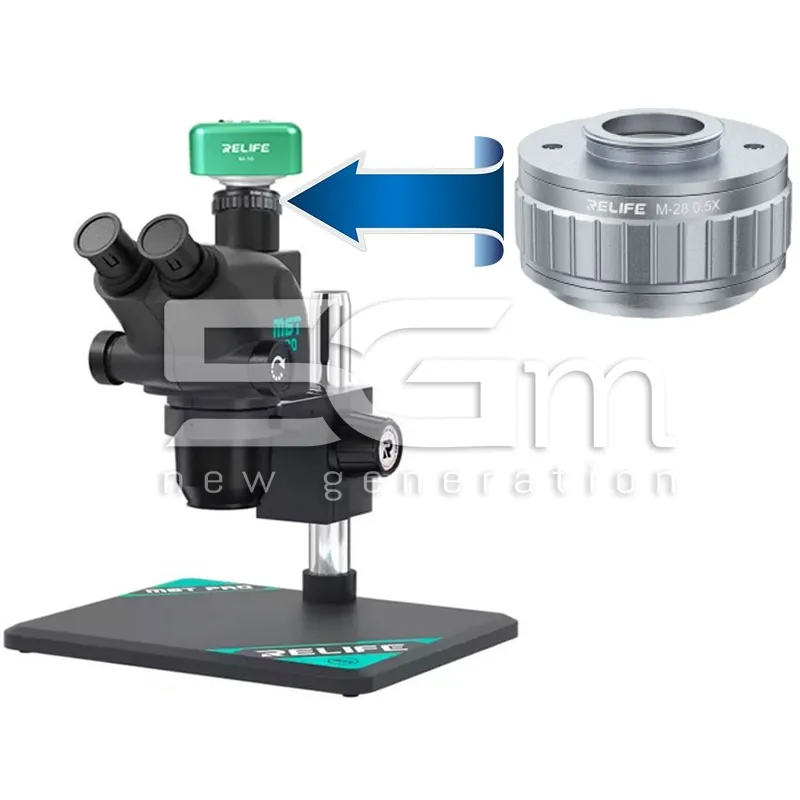 RELIFE M-28 Adaptor CTV 0.5X Argintiu pentru Microscop | 5G-M