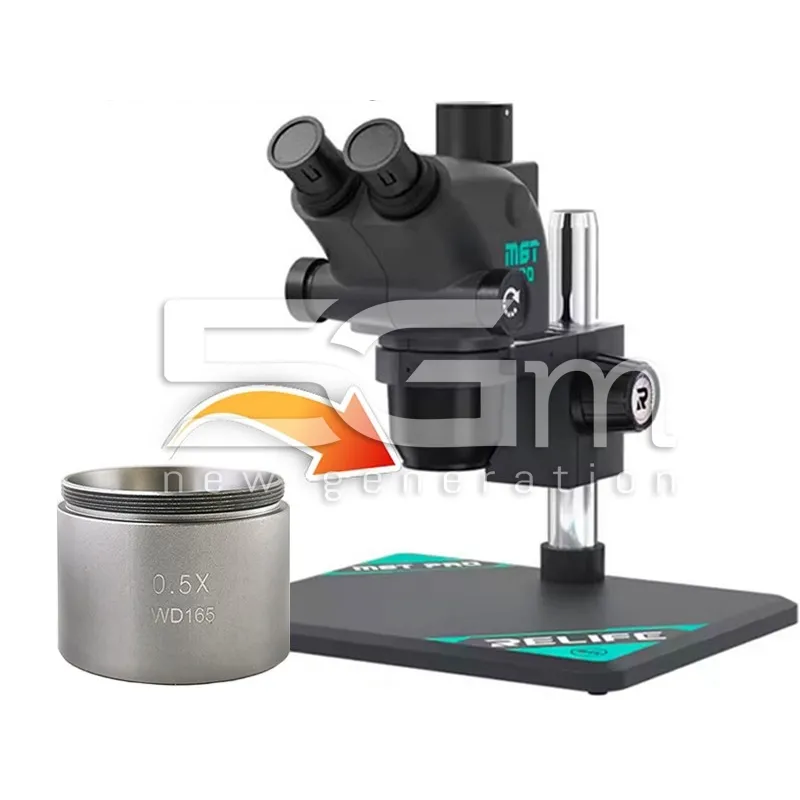 Relife M-21 Microscope Barlow Objective LENS 0.5X WD165 Silver