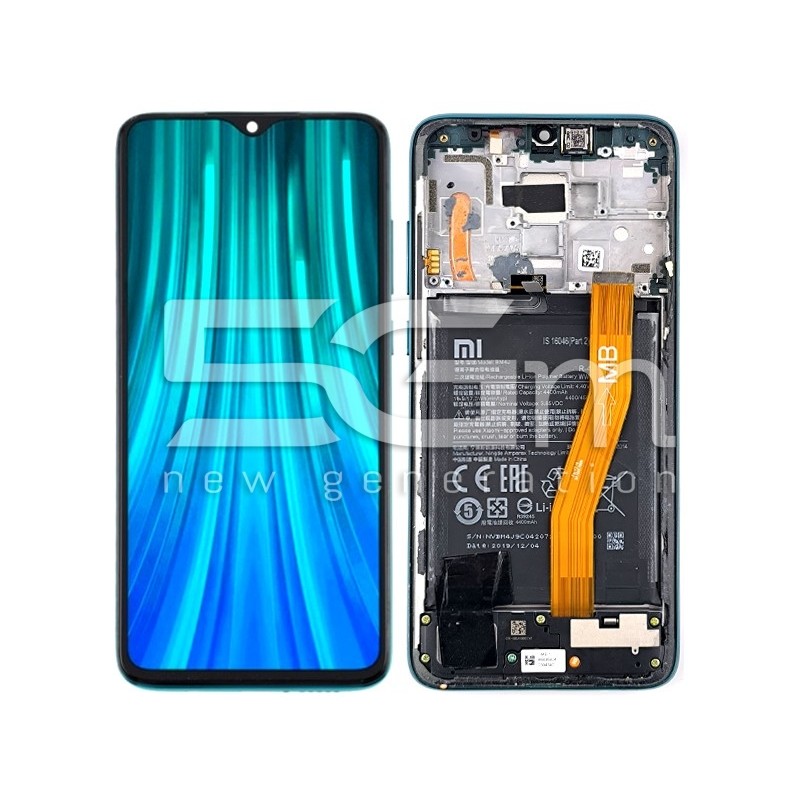 LCD + Battery + Frame Forest Green Xiaomi Redmi Note 8 Pro (PULLED)
