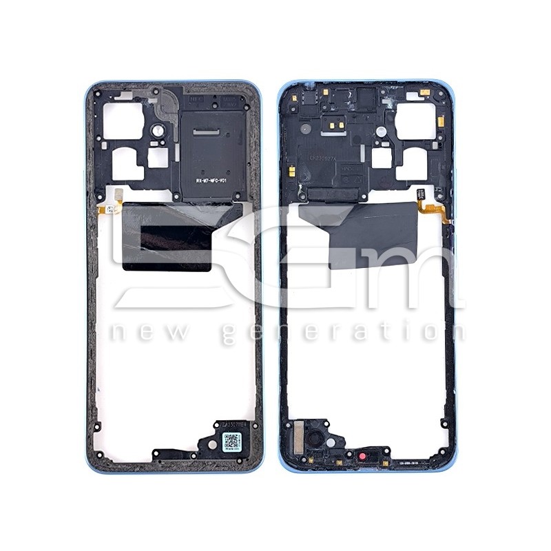 Middle Frame + Fingerprint Ice Blue Xiaomi Redmi Note 12 4G (PULLED)