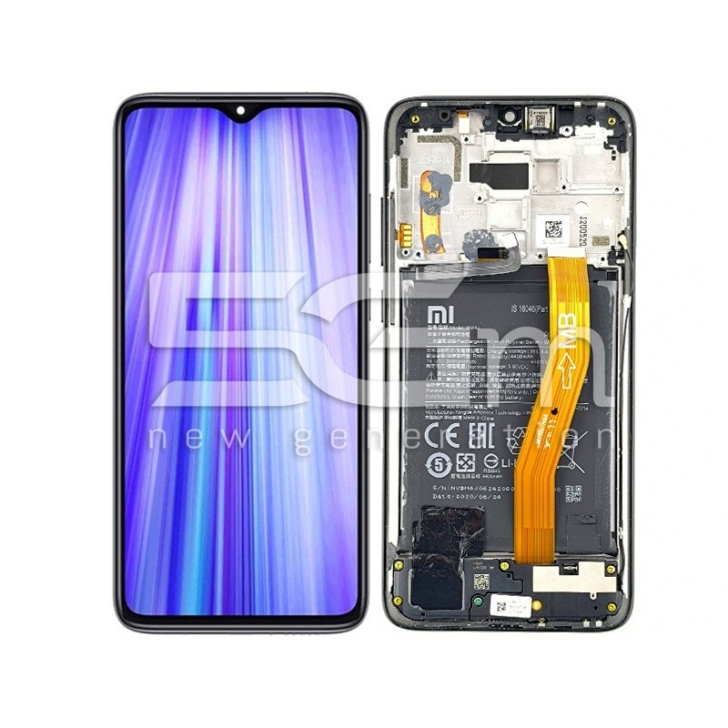 LCD + Battery + Frame Silver Xiaomi Redmi Note 8 Pro (PULLED)