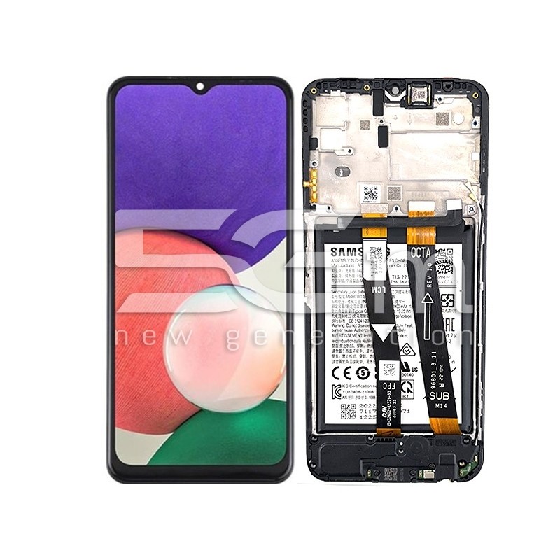 LCD + Battery + Frame Black Samsung SM-A226 A22 5G (PULLED)