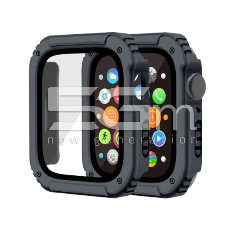Dunkelgraues Gehäuse mit Panzerglas für Apple Watch SE/4/5/6 (40mm) | 5G-M