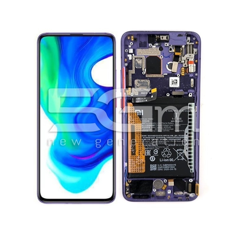 LCD + Battery + Frame Electric Purple Xiaomi Poco F2 Pro (PULLED)