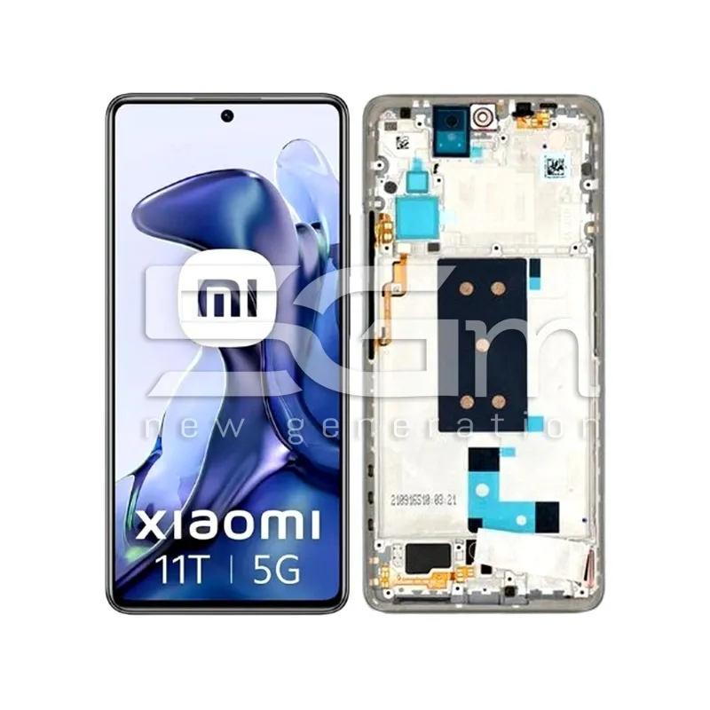 Érintőkijelző + Keret Ezüst Xiaomi 11T 5G (Ori) | 5G-M Webáruház