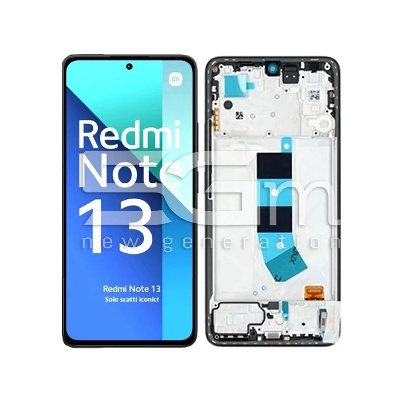 Ecrã Tátil + Ramă Midnight Black Xiaomi Redmi Note 13 4G Ori | 5G-M