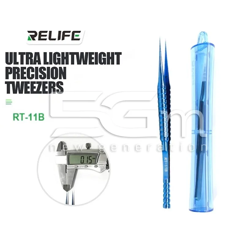 Relife RT-11B Präzisionspinzette Gerade Spitze 0.15mm | 5G-M