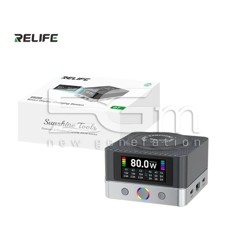 RELIFE Q7 80W Okos Kijelzős Gyors Töltő | 5G-M.com