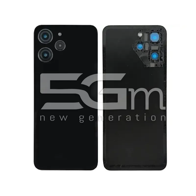 Retro Cover Nero + Vetrini Camera + Adesivo Xiaomi Redmi 12 4G (No Logo) | Store Online 5G-M