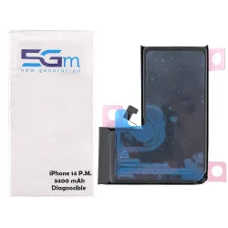 Bateria 5G-M de alta capacidade diagnosticável de 4770 mAh para iPhone 14 Pro Max com adesivo pré-instalado
