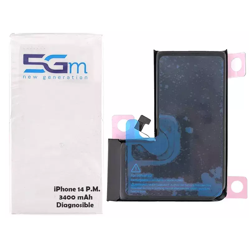 Batteria 5G-M Diagnosable High Capacity 4770mAh per iPhone 14 Pro Max con adesivo preinstallato