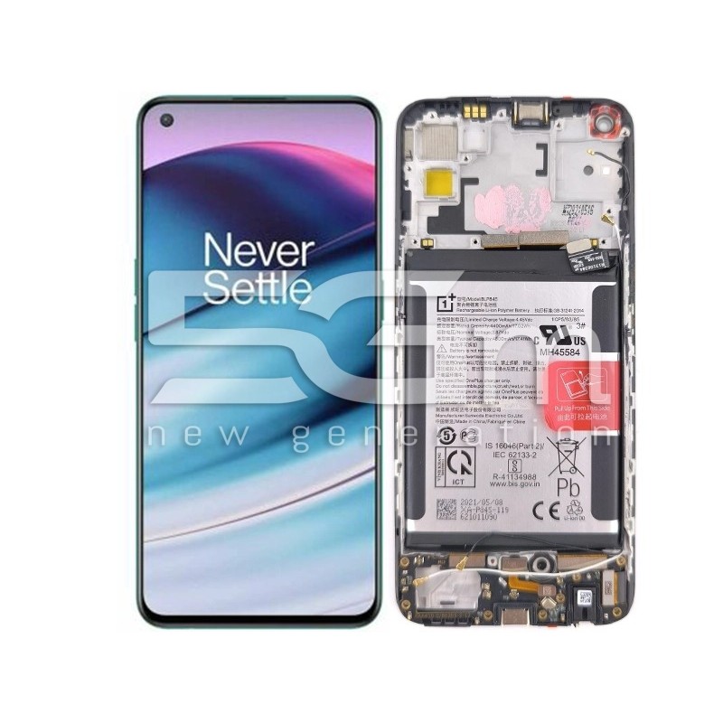 LCD + Akkumulátor + Keret Készlet OnePlus Nord CE 5G (KISZERELT) | 5G-M