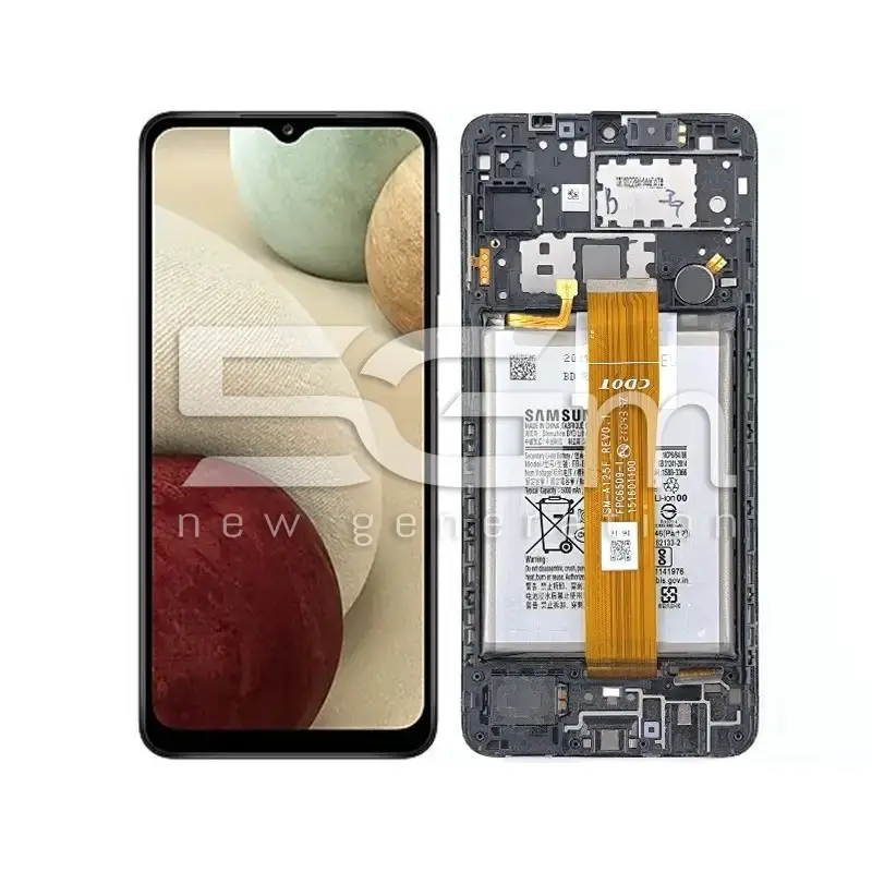 LCD + Battery + Frame Full Parts Samsung SM-A125F A12 (PULLED)